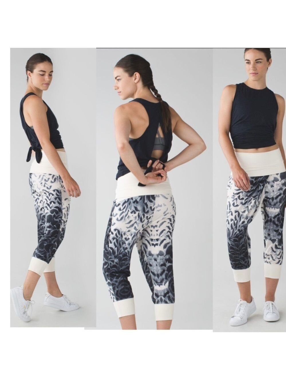 Lululemon Dance To Yoga Pant Pretty Plume Angel Wing Black Sz 2
